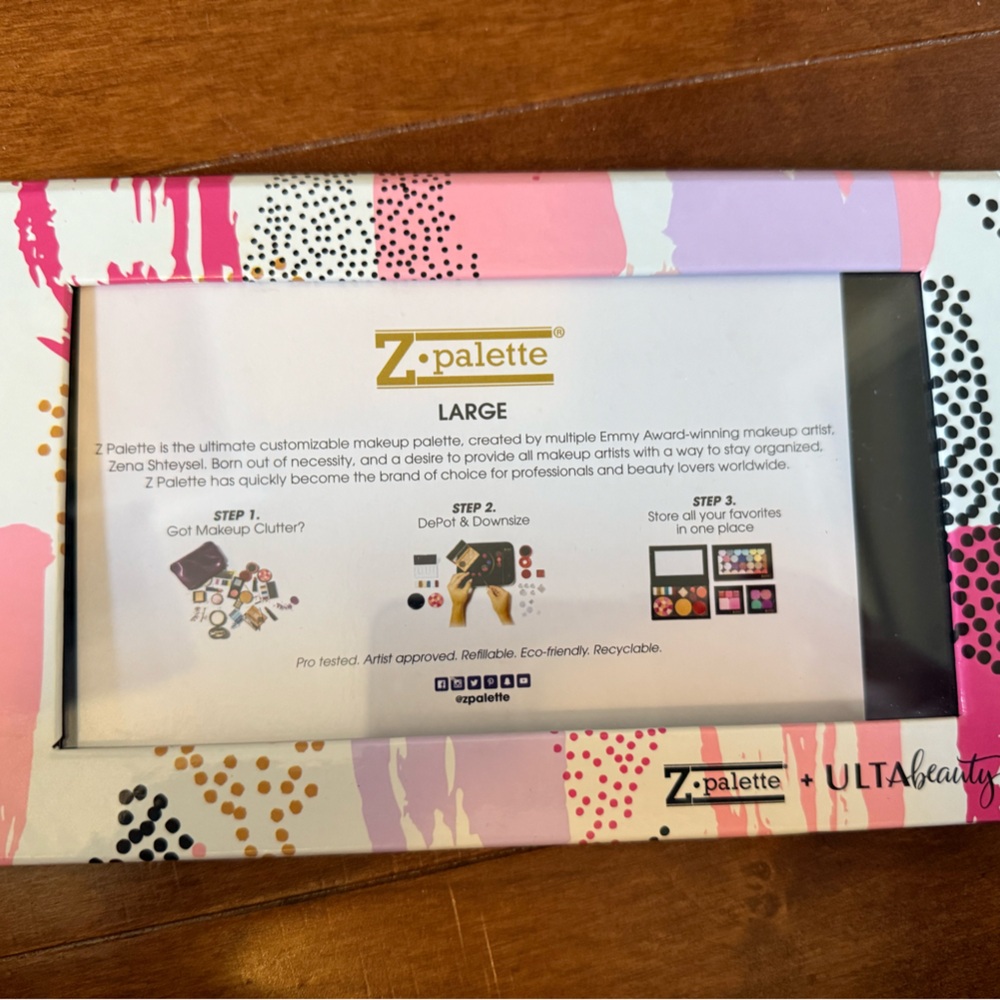 Z Palette Large Makeup Organizer - Pink and Gold